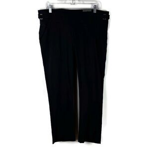 Maurices Faux Belt Crop Mid Rise Pants in Black